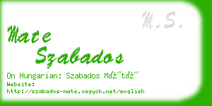 mate szabados business card